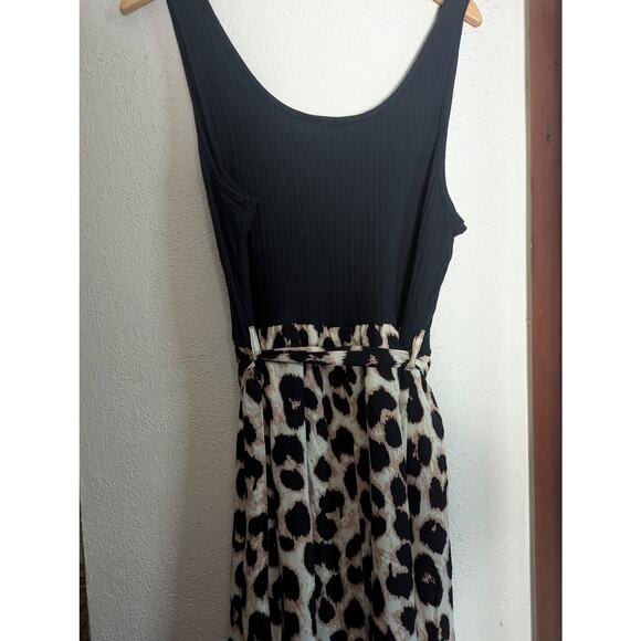 NWT Leopard Print high low jumper shorts mob wife jersey black top plus size 2X - Picture 2 of 5